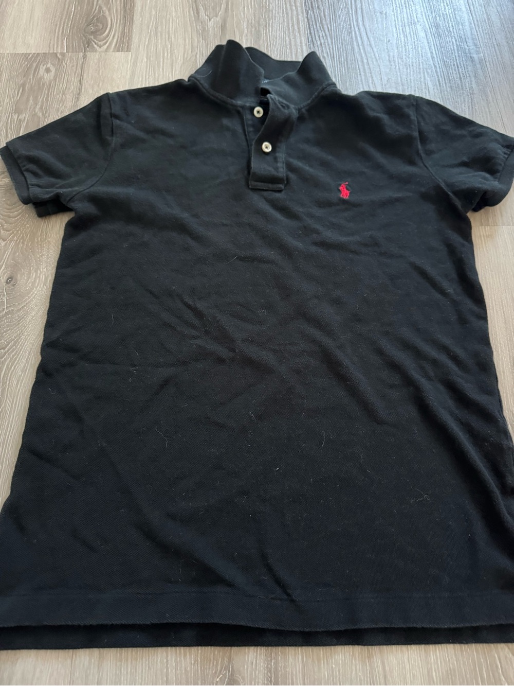 Polo Short Sleeve women’s Polo Shirt - Black with Red Logo size S